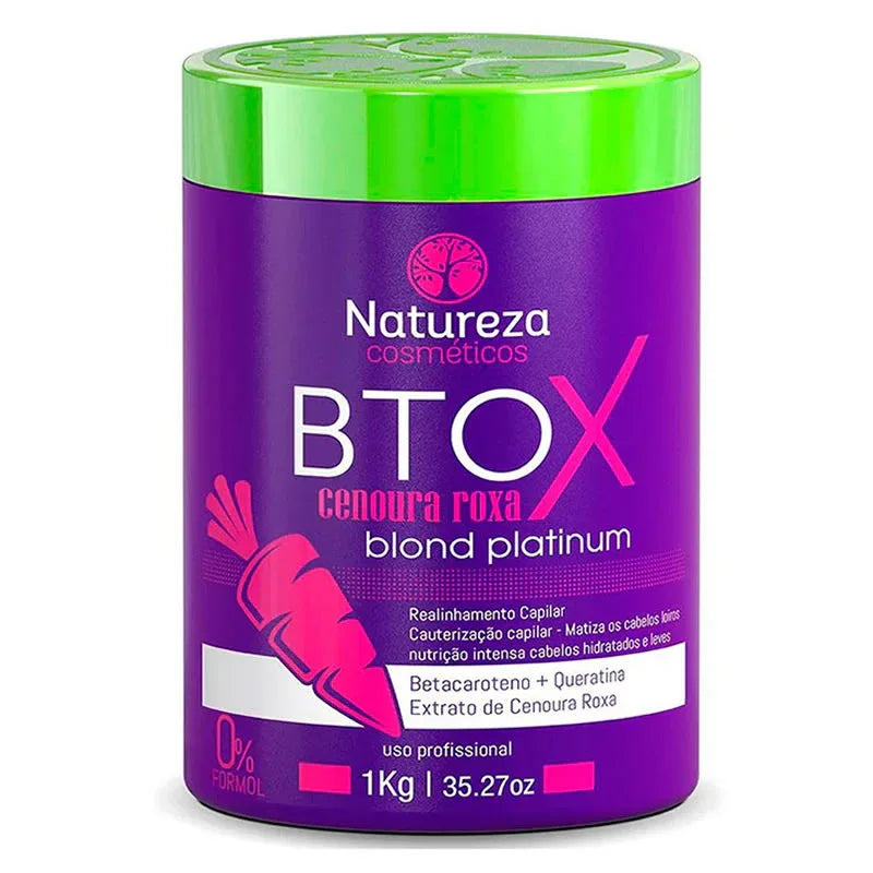 Natureza Cosmétics Ntox Cenoura Roxa Blond Platinum 1 kg - Brazil Keratin