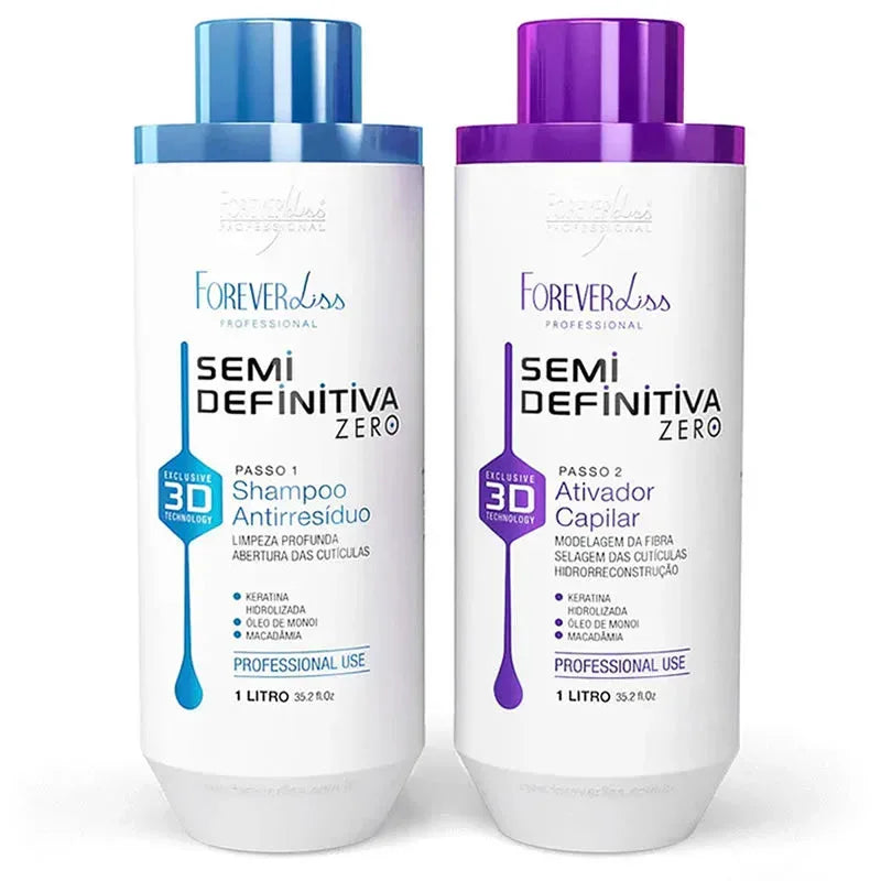 Forever Liss Semi-Definitiva Zero Exclusive 3D Tecnology Set 2x1Liter - Brazil Keratin