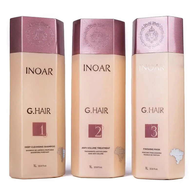 Inoar Professonal G.Hair Keratin Set 3x1 Liter - Brazil Keratin