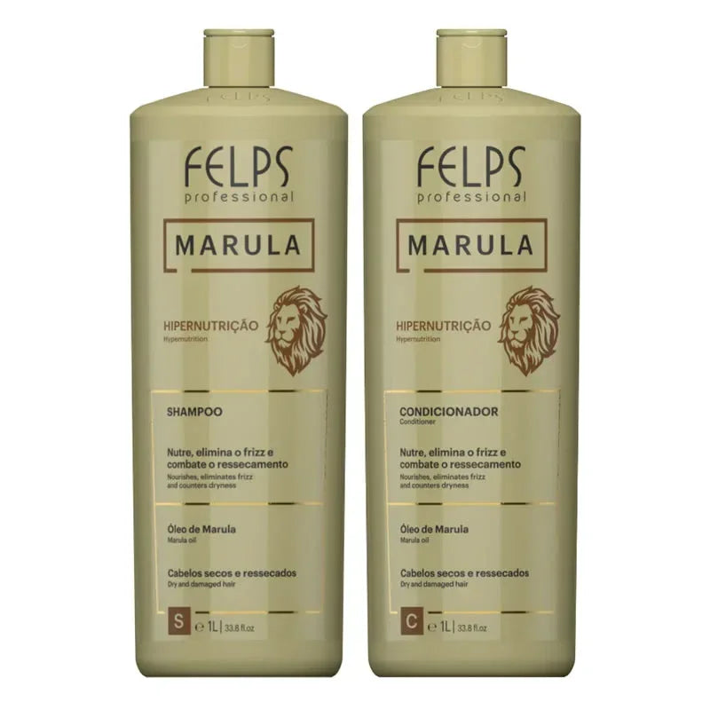 Felps Marula Hipernutrição Shampoo + Conditioner Set 2 x 1 Liter - Brazil Keratin