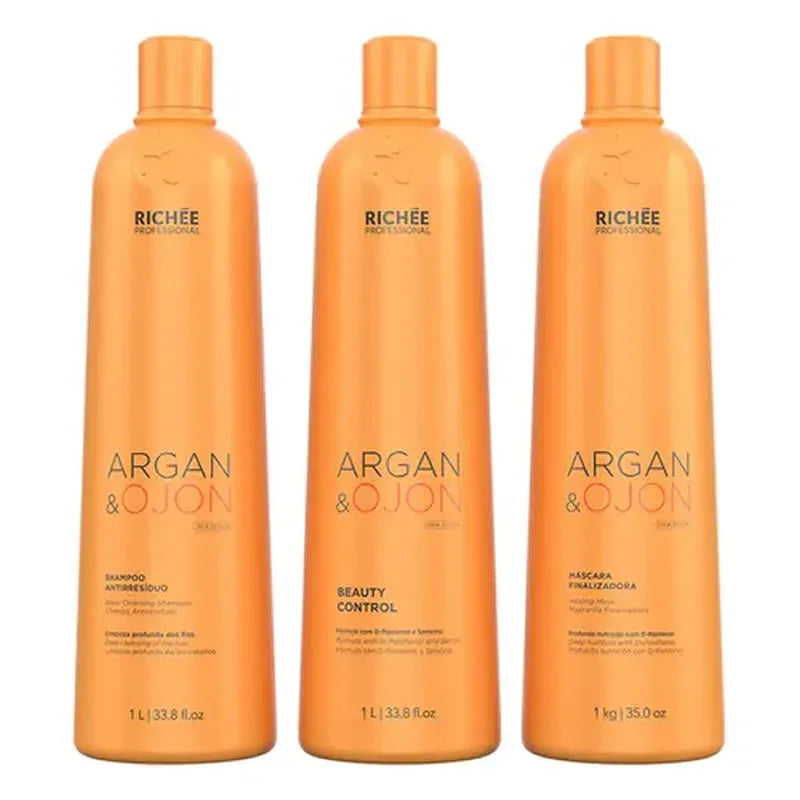 Keratin Richee Argan and Ojon Set 3x1 Liter - Brazil Keratin