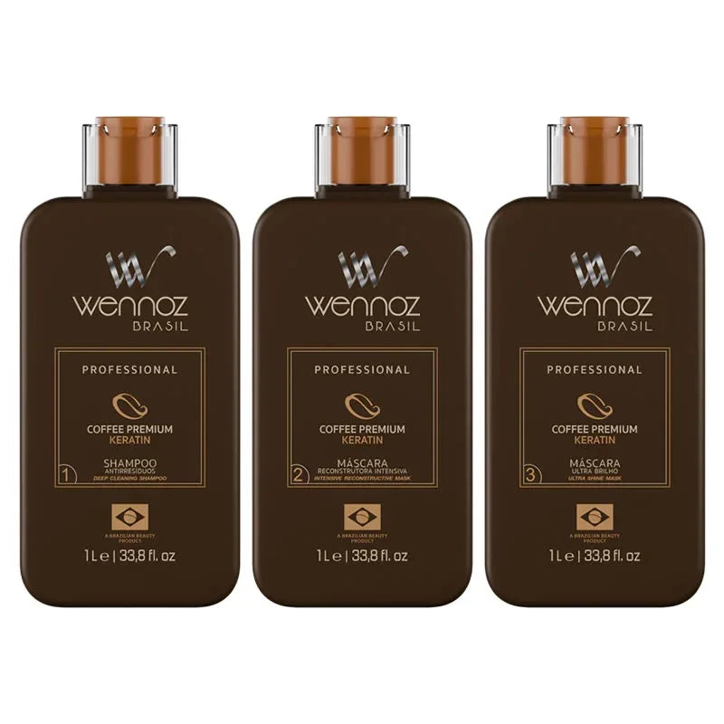 Wennoz Coffee Premium Set 3 x 1 Liter - Brazil Keratin