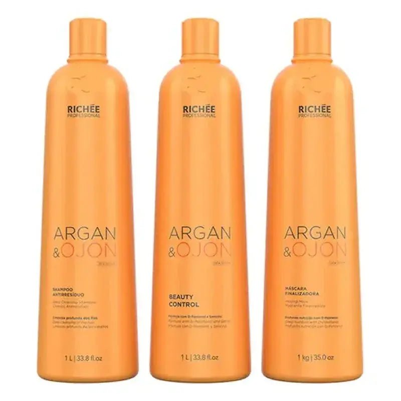 Keratin Richee Argan and Ojon Set 3x1 Liter - Brazil Keratin