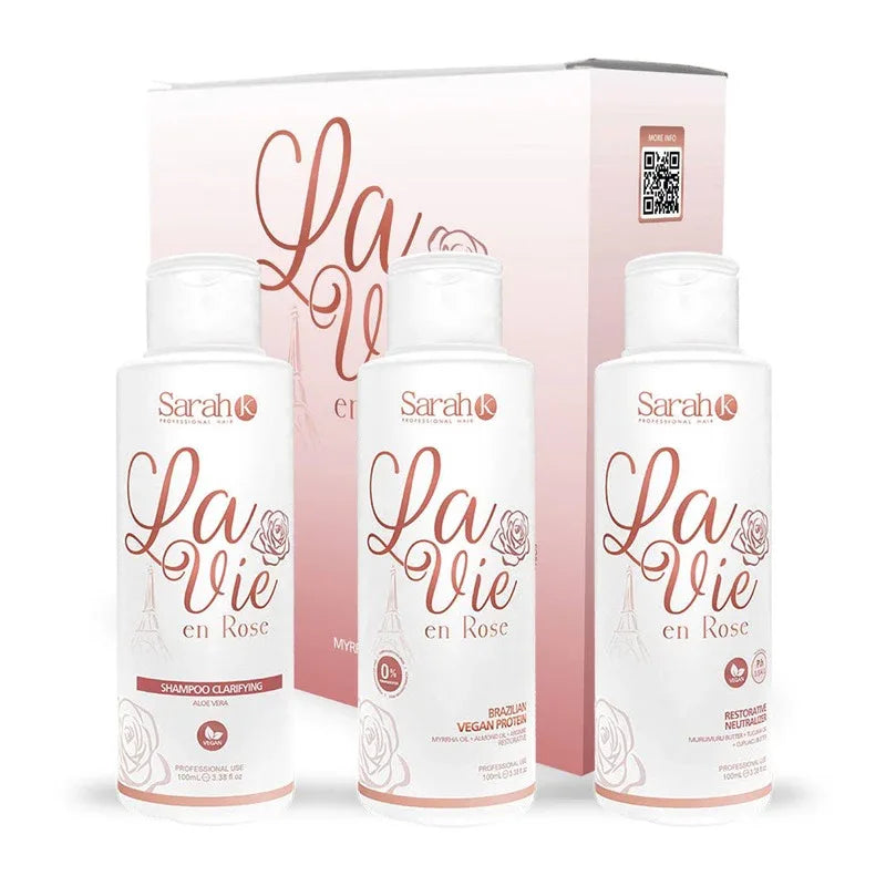 Sarah K La Vie en Rose Restorative Protein Set 3x100 ml - Brazil Keratin
